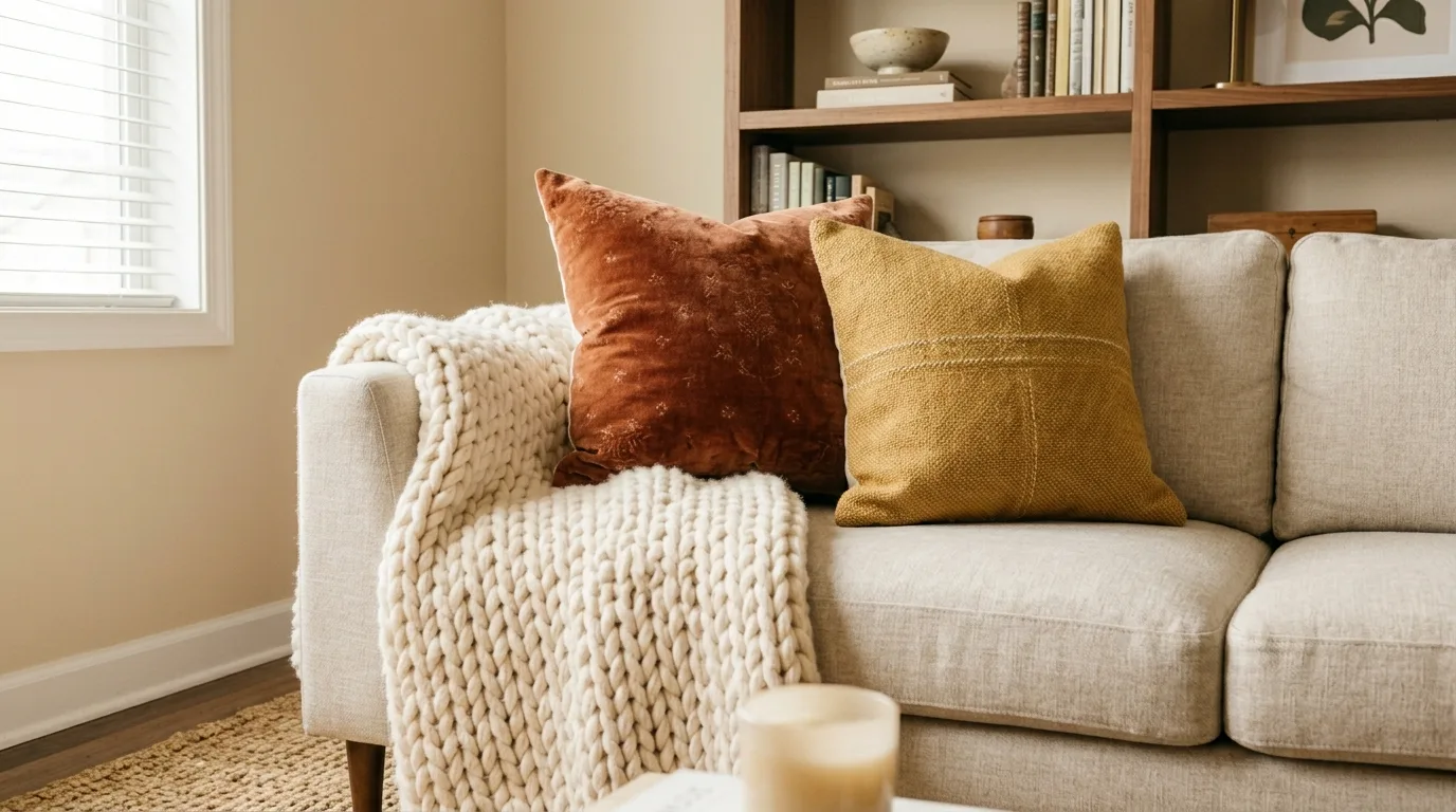 Let greenery and natural elements keep the room fresh inspiration for a cozy living room.